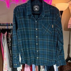 Plaid Teal Women's Flannel Xl NWOT